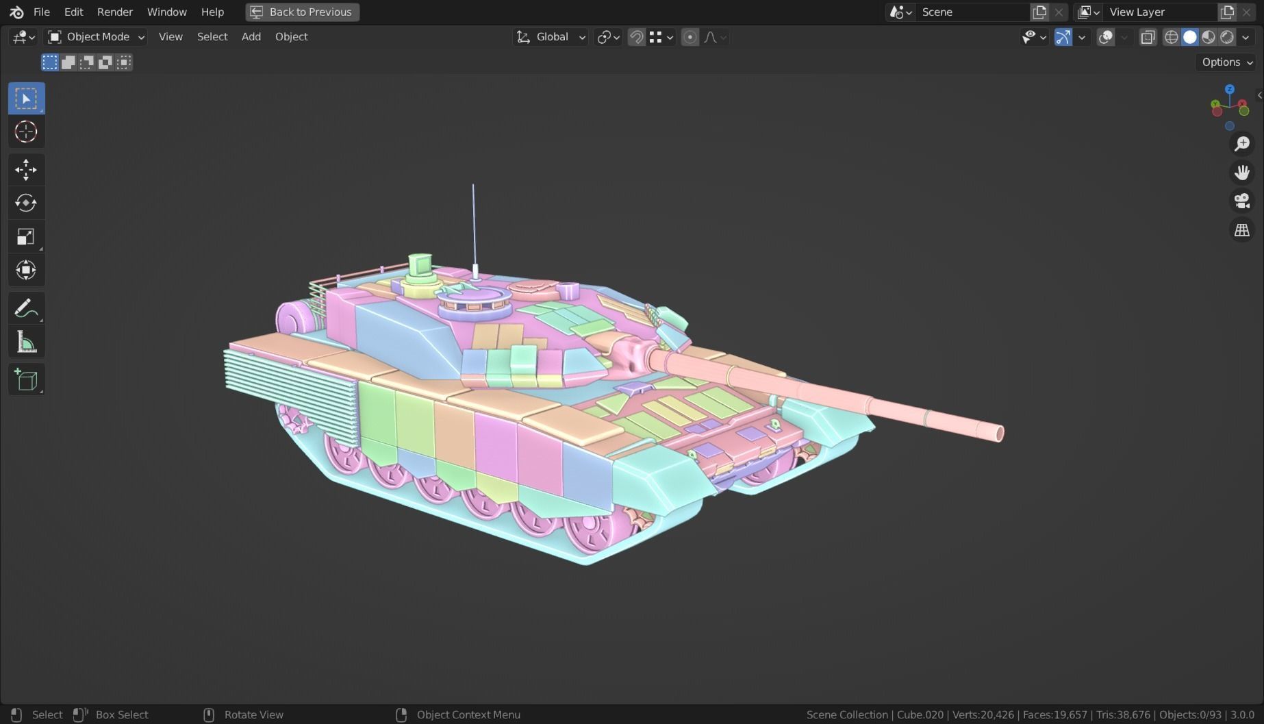 T90 TANK BASE MESH Low-poly 3D model_14