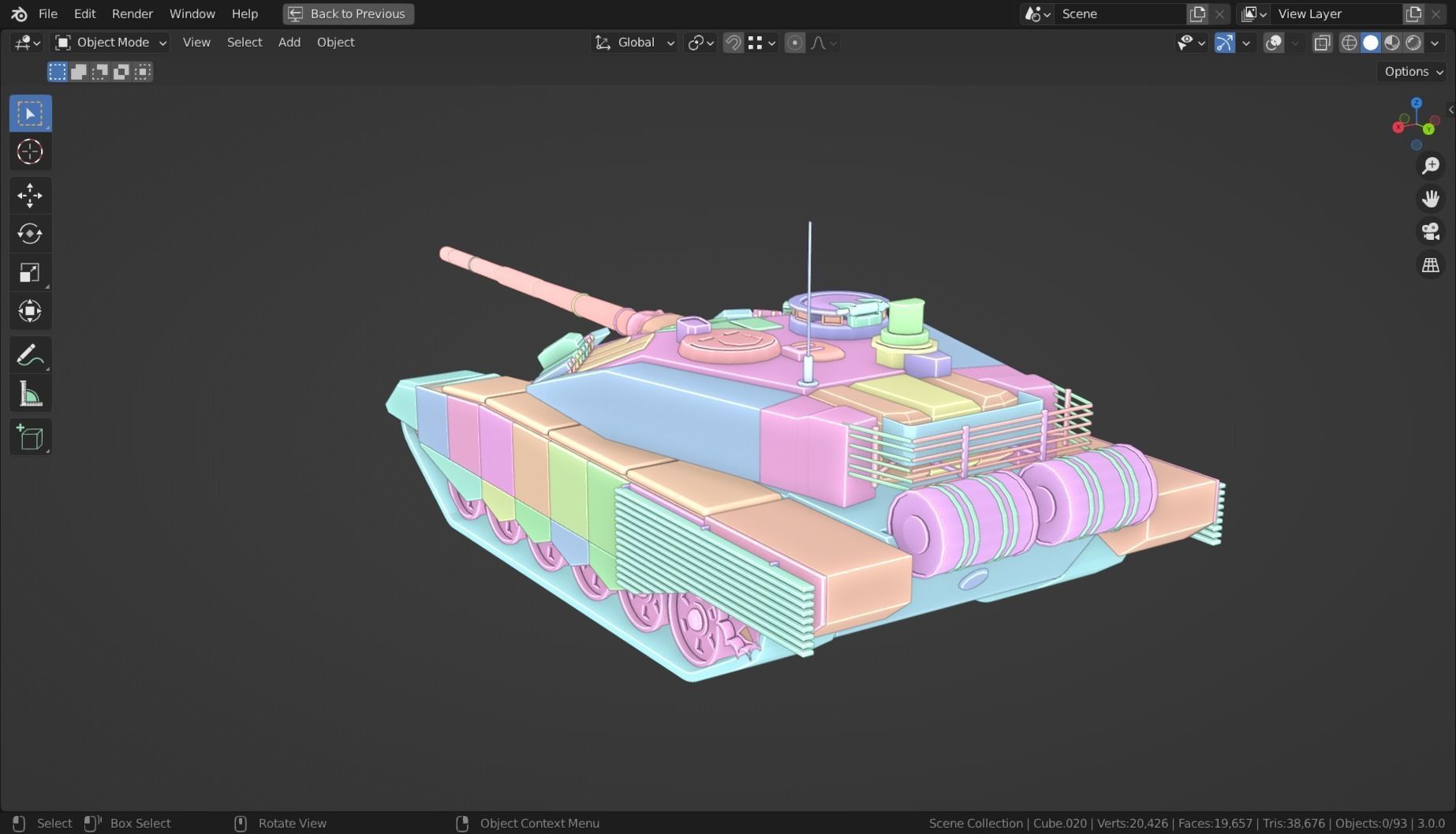 T90 TANK BASE MESH Low-poly 3D model_12