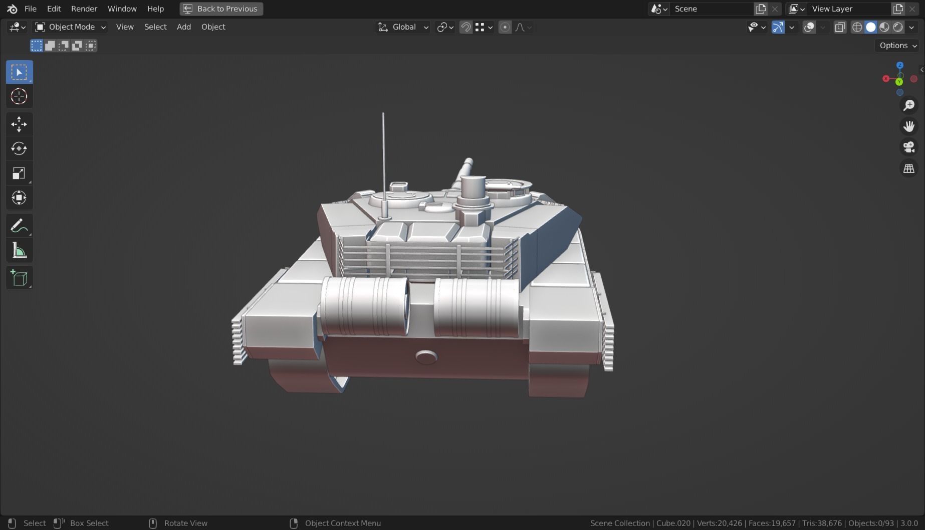 T90 TANK BASE MESH Low-poly 3D model_4