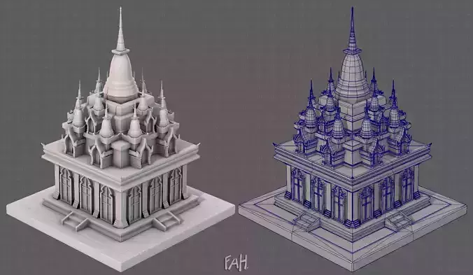 Pagoda V09 3D model