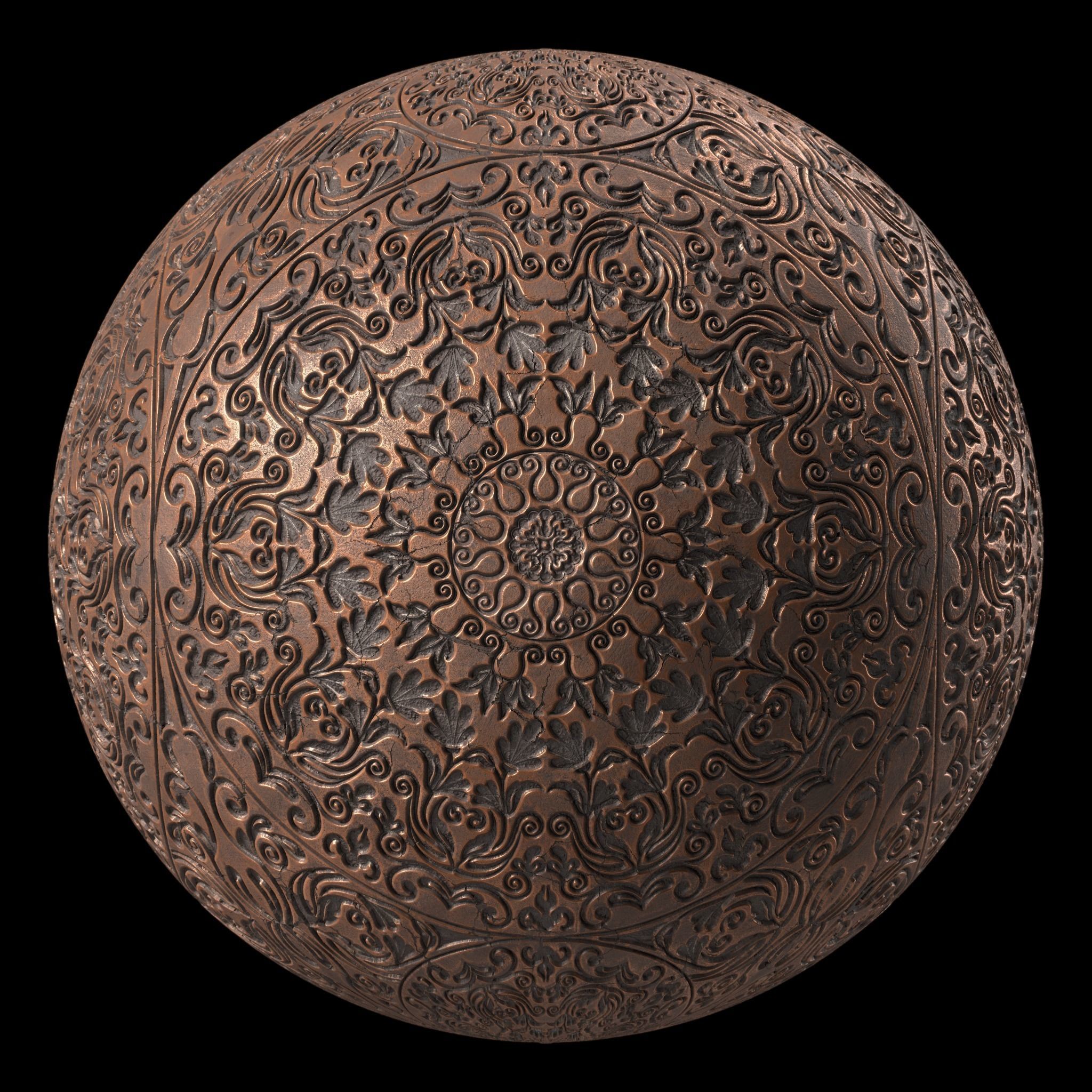 Plaster Materials 8- Ornament Plaster Pbr 4k seamless Sbsar Low-poly 3D model_3