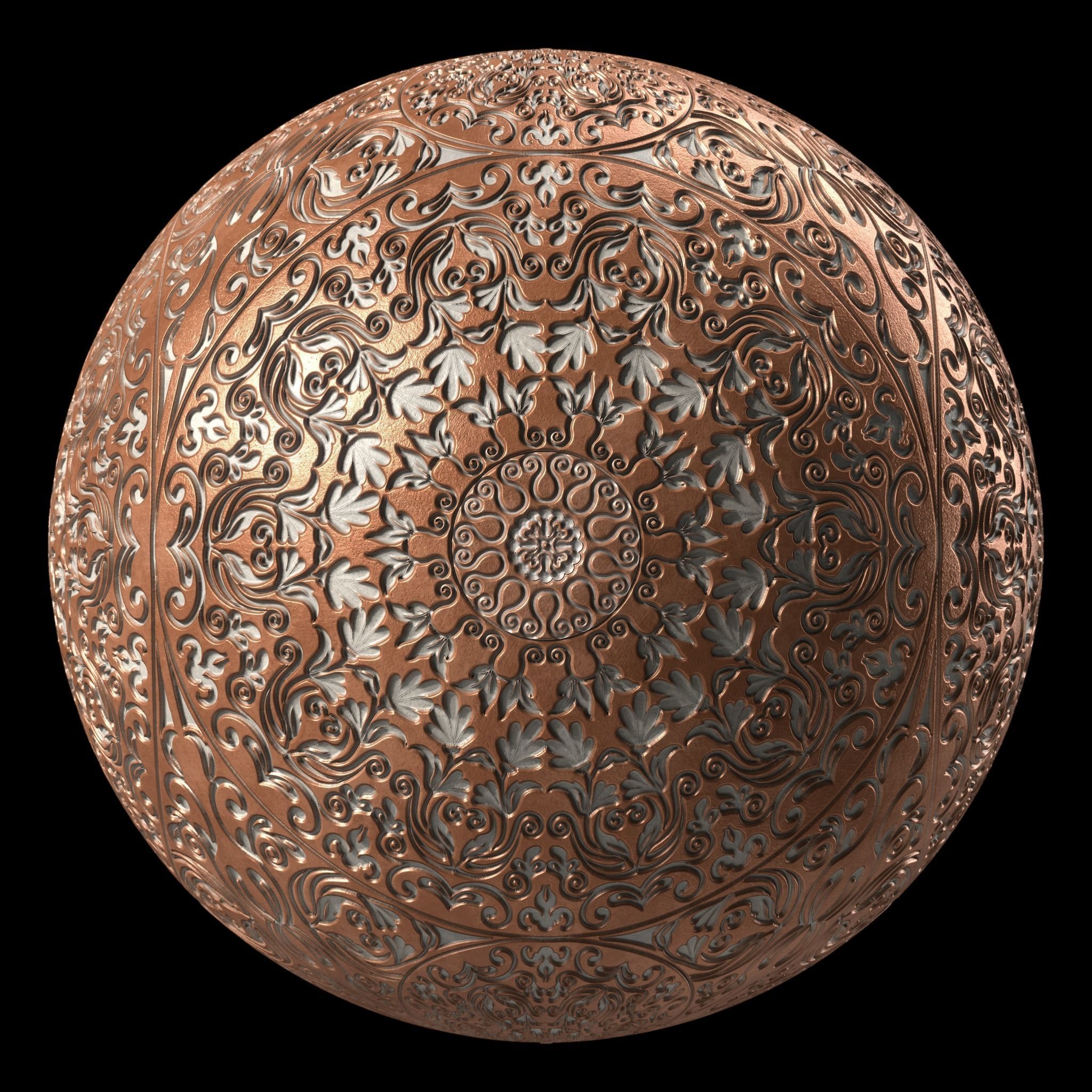 Plaster Materials 8- Ornament Plaster Pbr 4k seamless Sbsar Low-poly 3D model_1