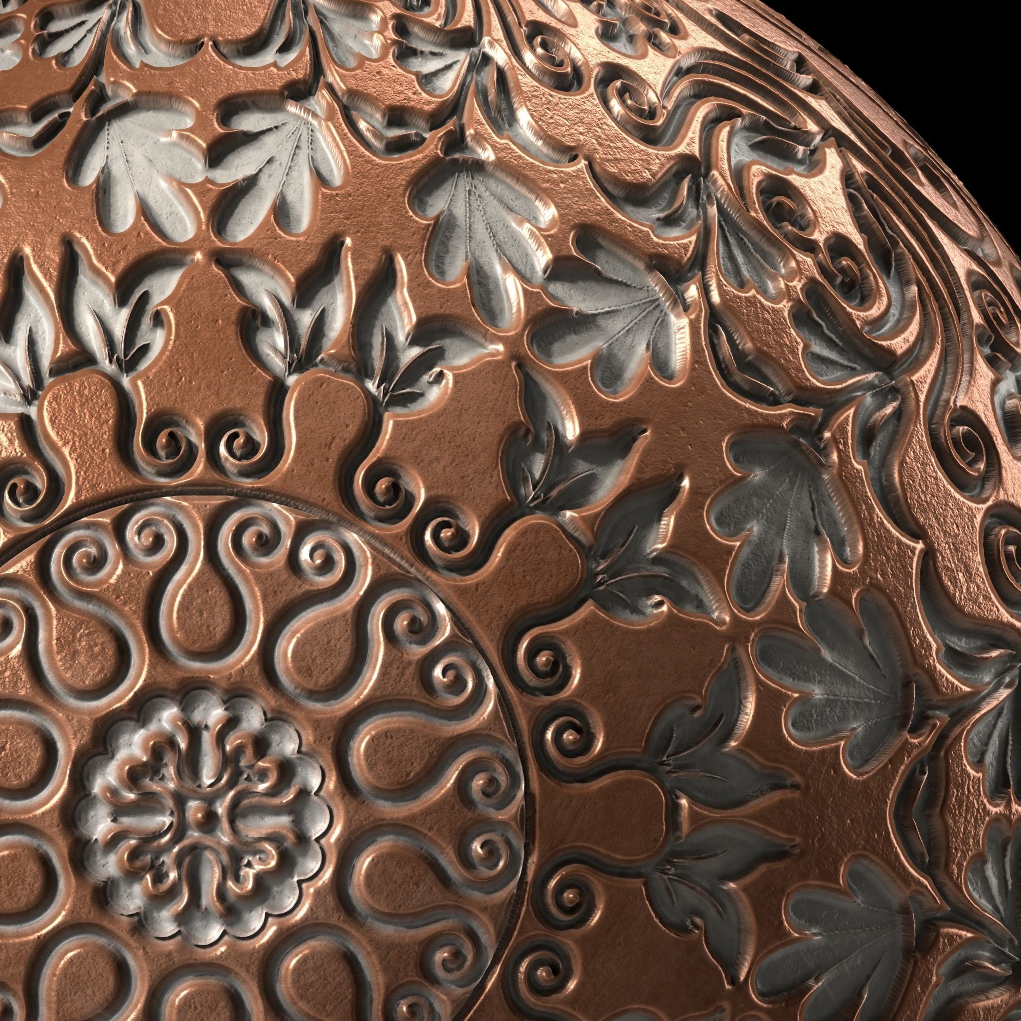 Plaster Materials 8- Ornament Plaster Pbr 4k seamless Sbsar Low-poly 3D model_2