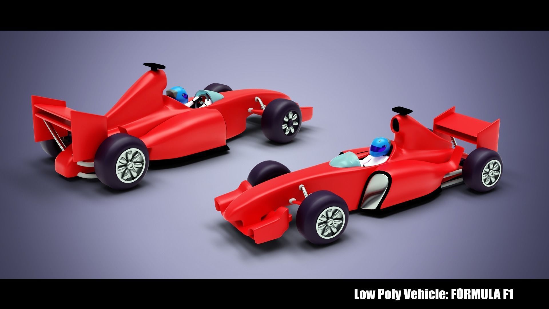 Low Poly Vehicle -  Formula F1 Low-poly 3D model_2