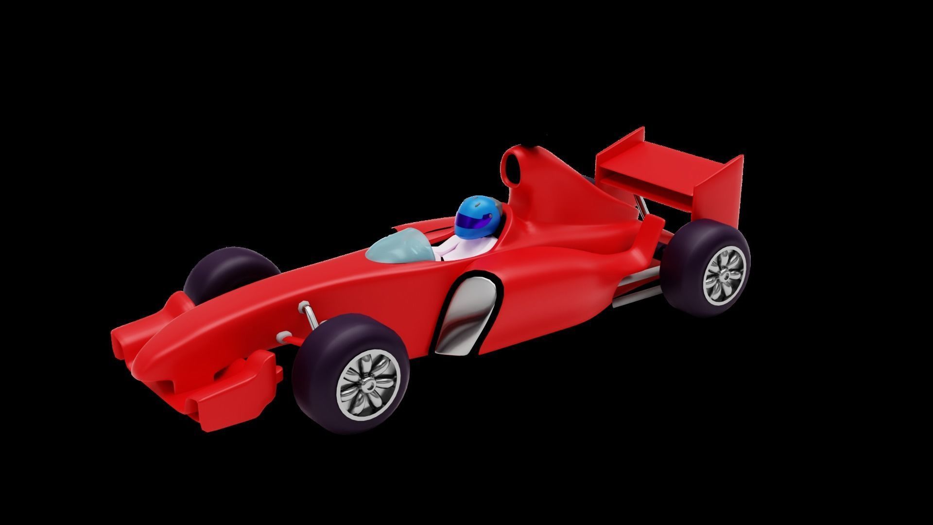 Low Poly Vehicle -  Formula F1 Low-poly 3D model_4