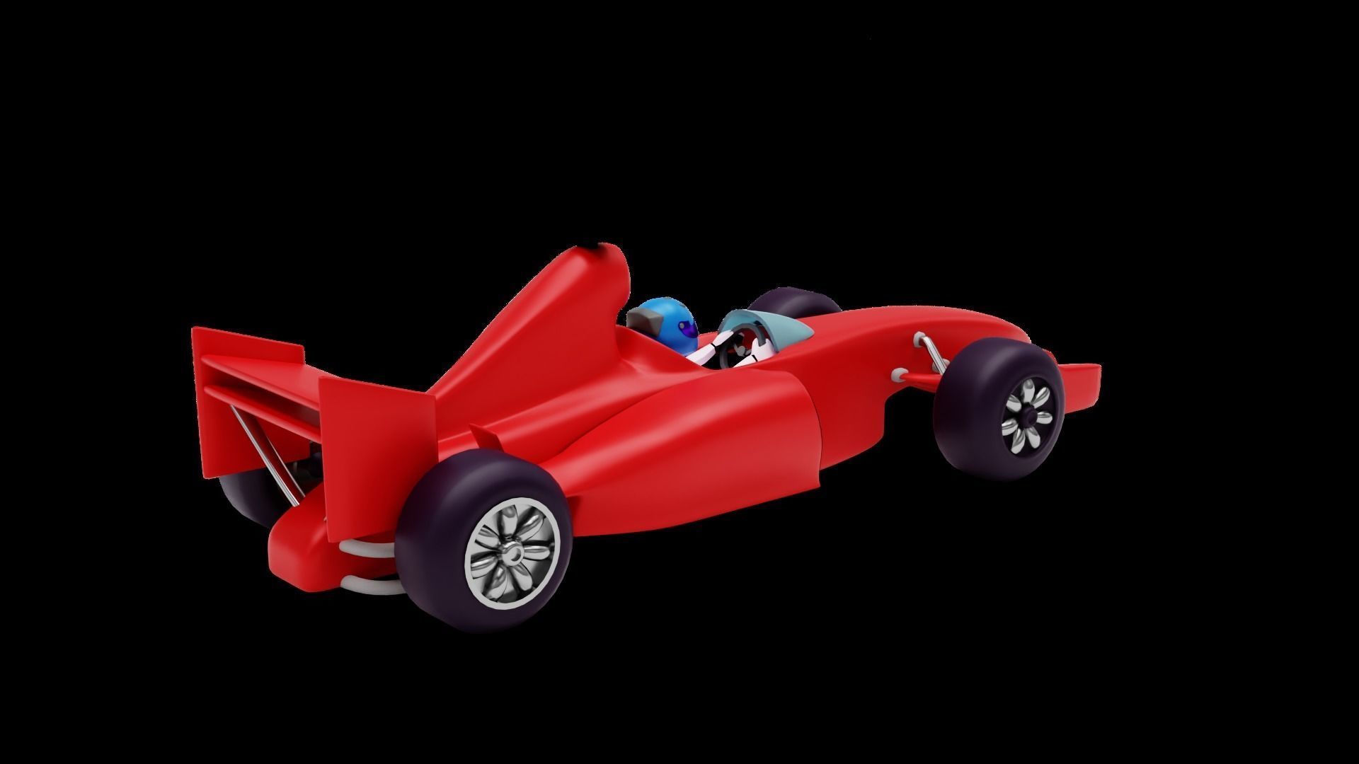 Low Poly Vehicle -  Formula F1 Low-poly 3D model_5