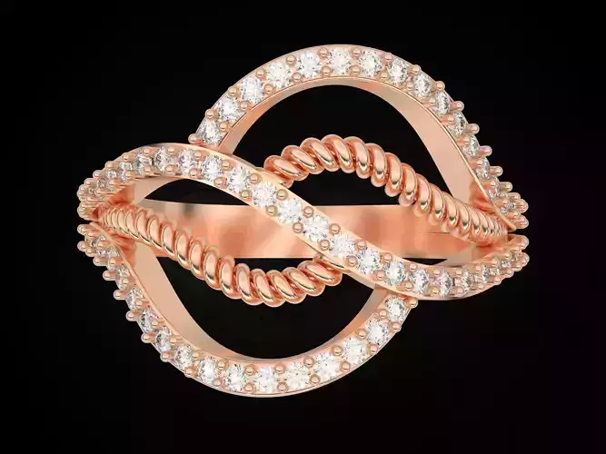 Fashion rope ring Engagement Ring Silver Gold