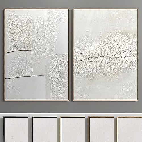 Plaster Two Photo Frame 81 Low-poly 3D model