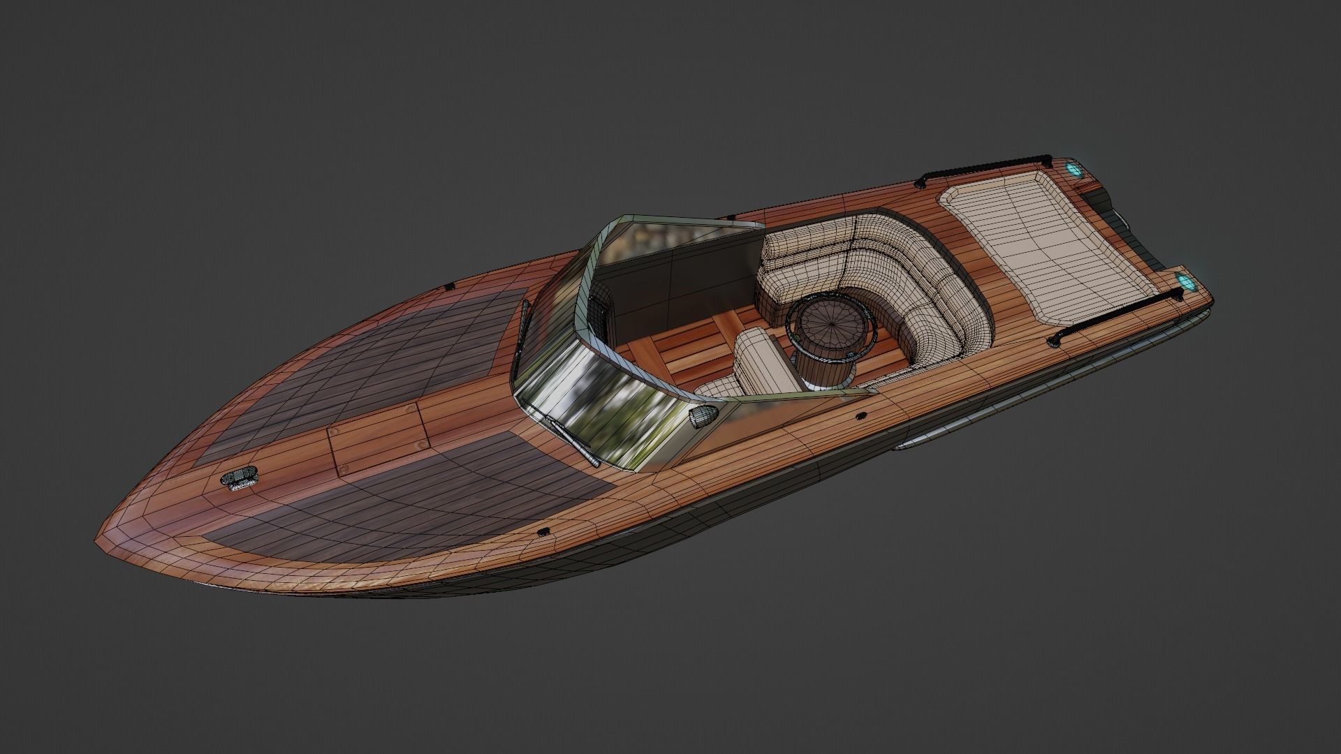 Speedboat  Low-poly 3D model_15