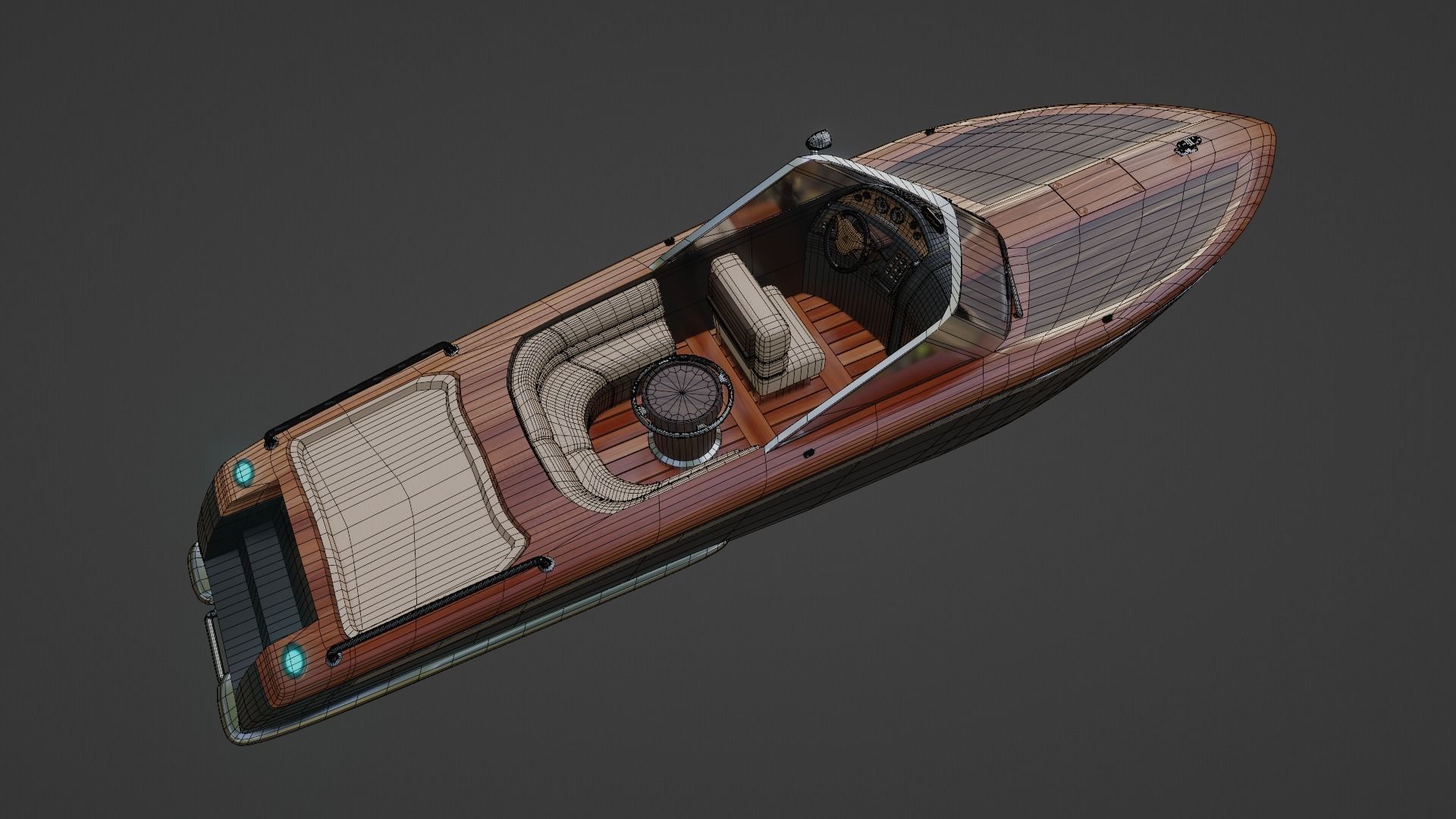 Speedboat  Low-poly 3D model_14