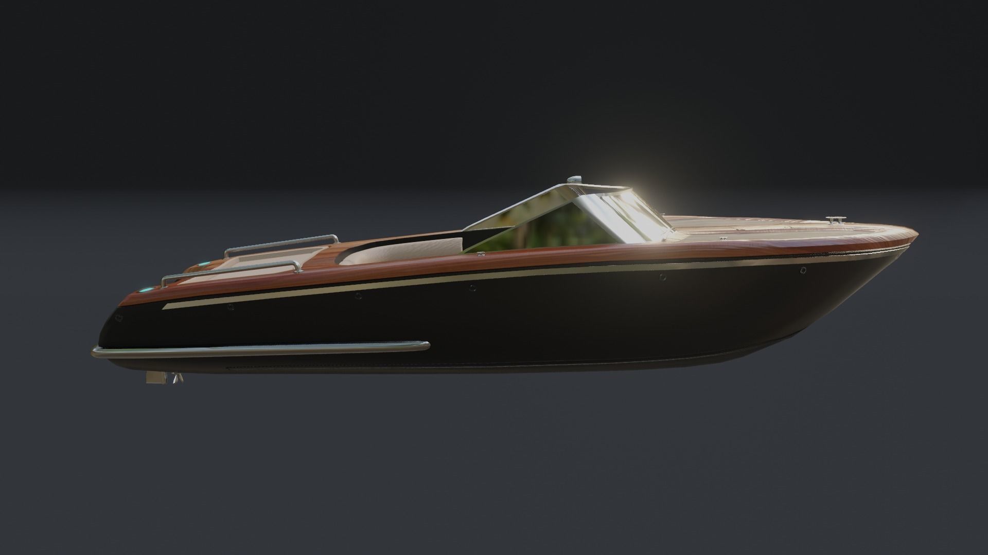 Speedboat  Low-poly 3D model_5