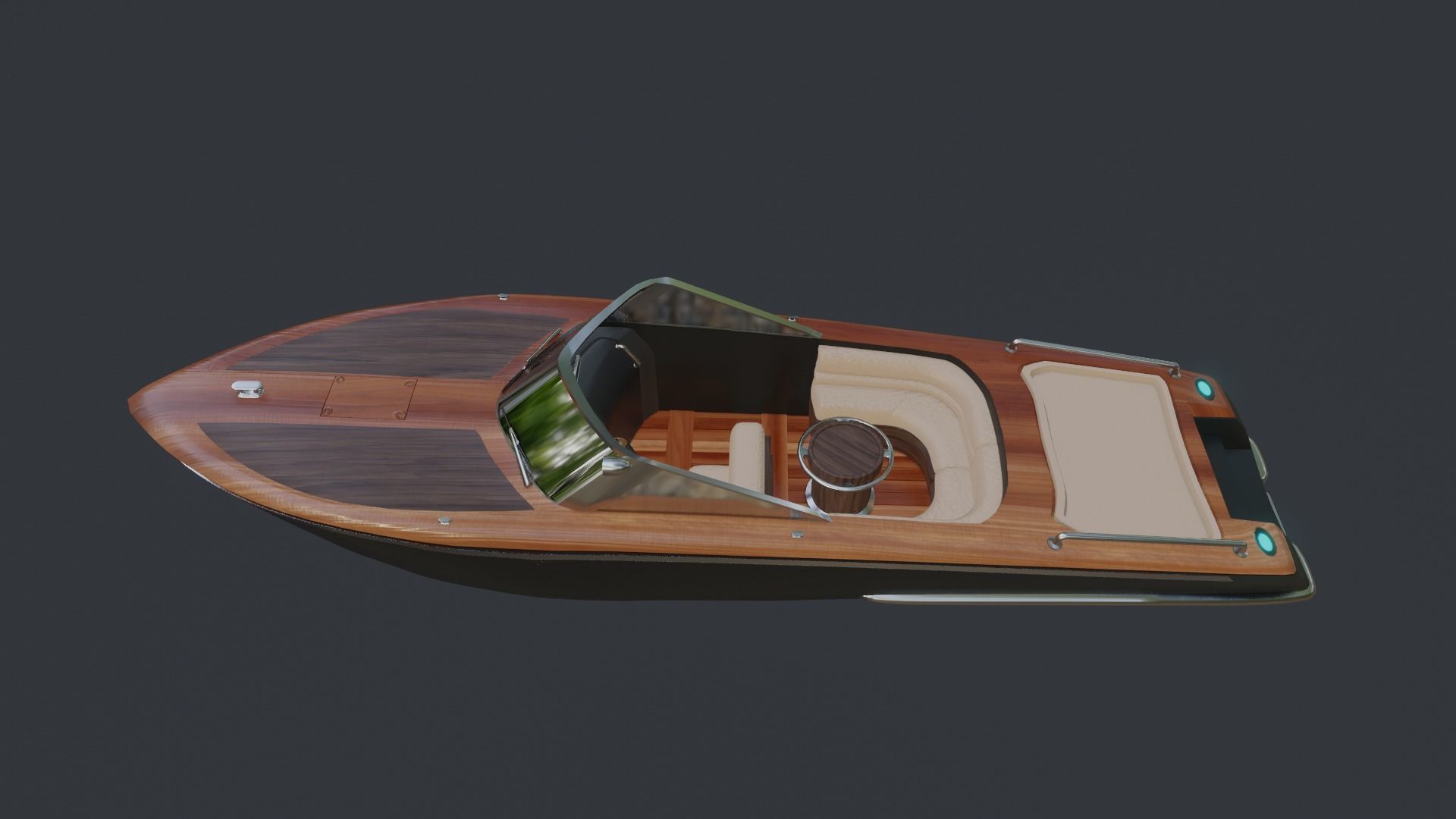 Speedboat  Low-poly 3D model_6