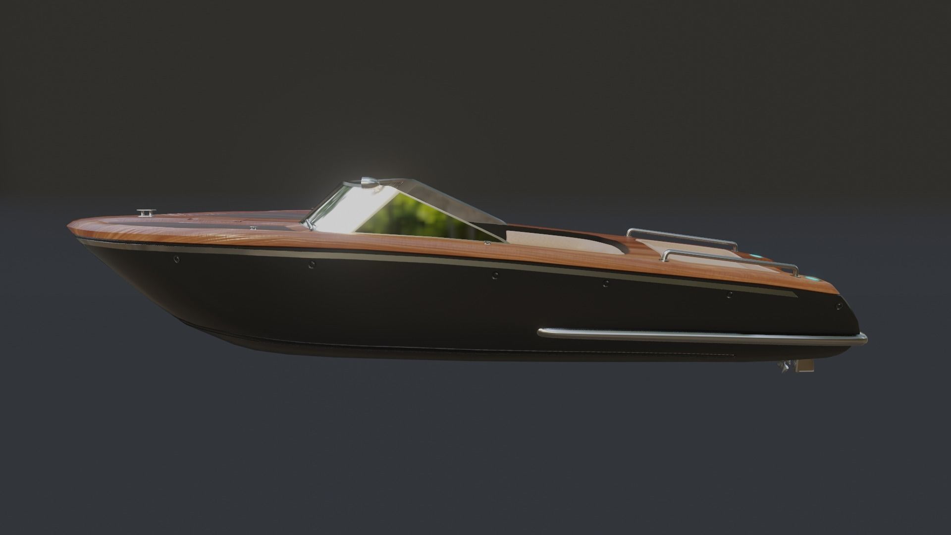Speedboat  Low-poly 3D model_4