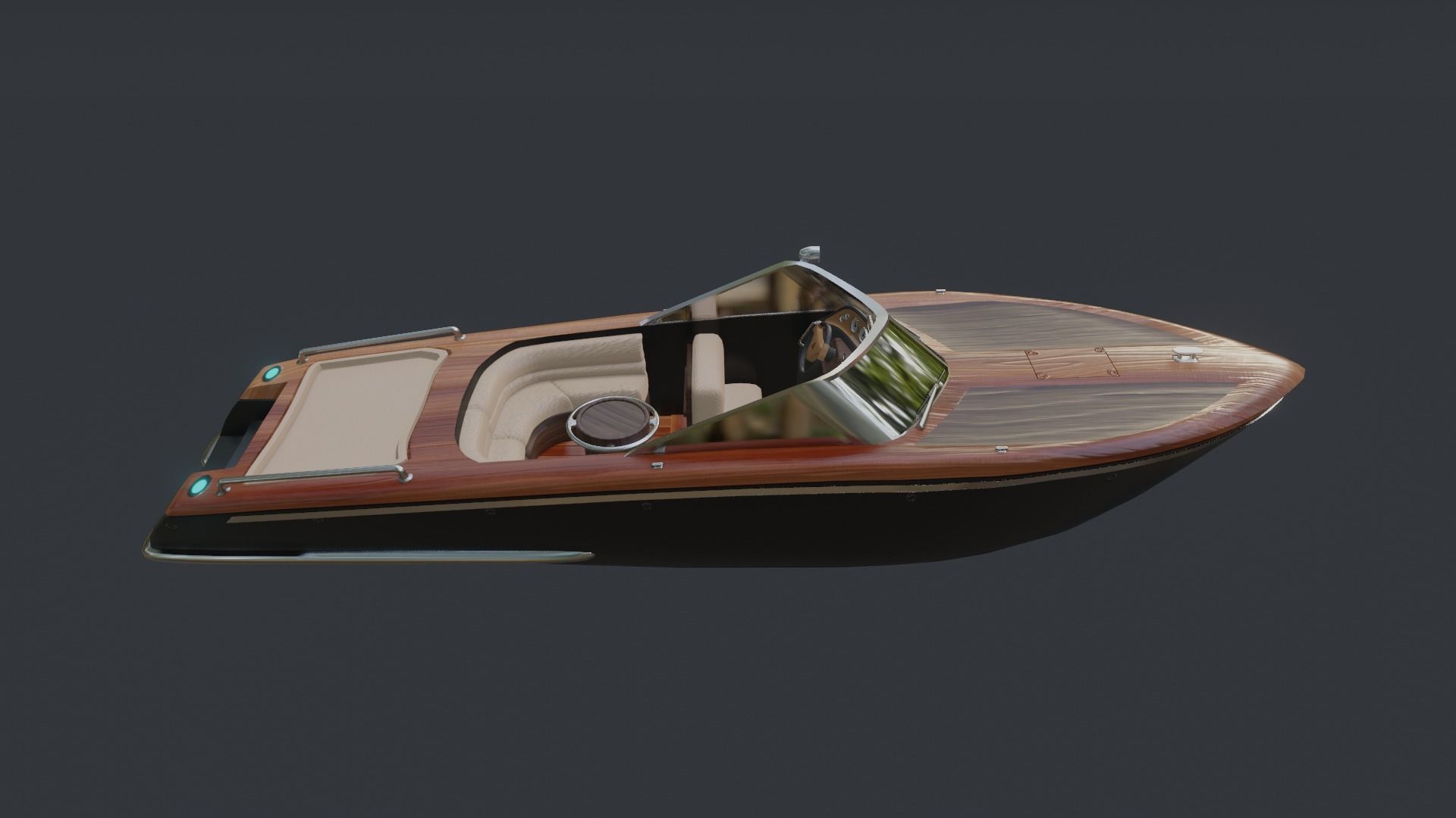 Speedboat  Low-poly 3D model_7