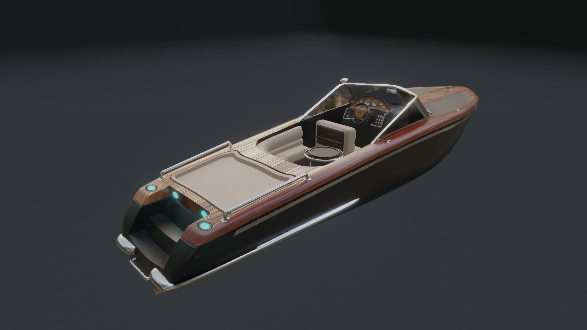Speedboat  Low-poly 3D model_9