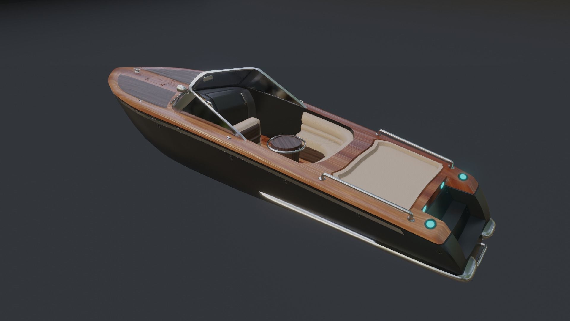 Speedboat  Low-poly 3D model_8