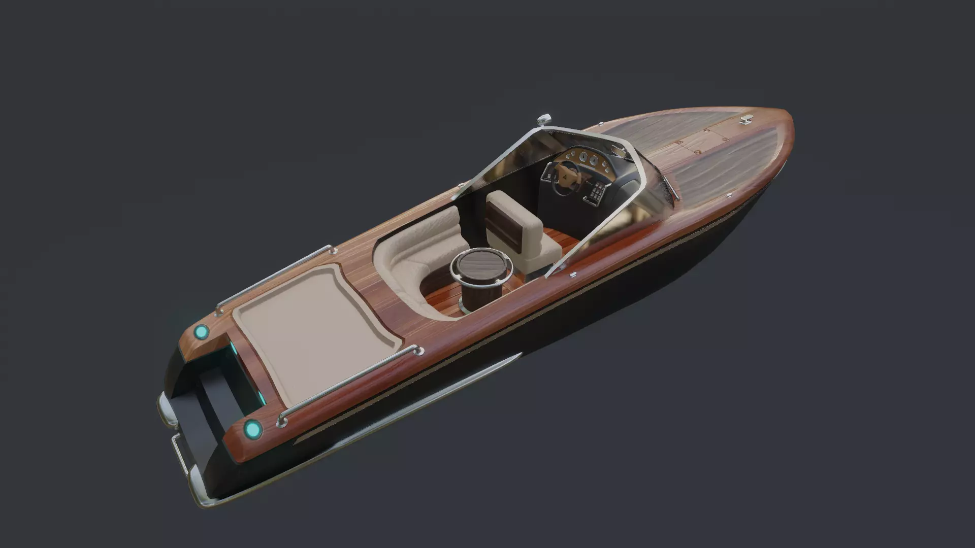 Speedboat  Low-poly 3D model_0