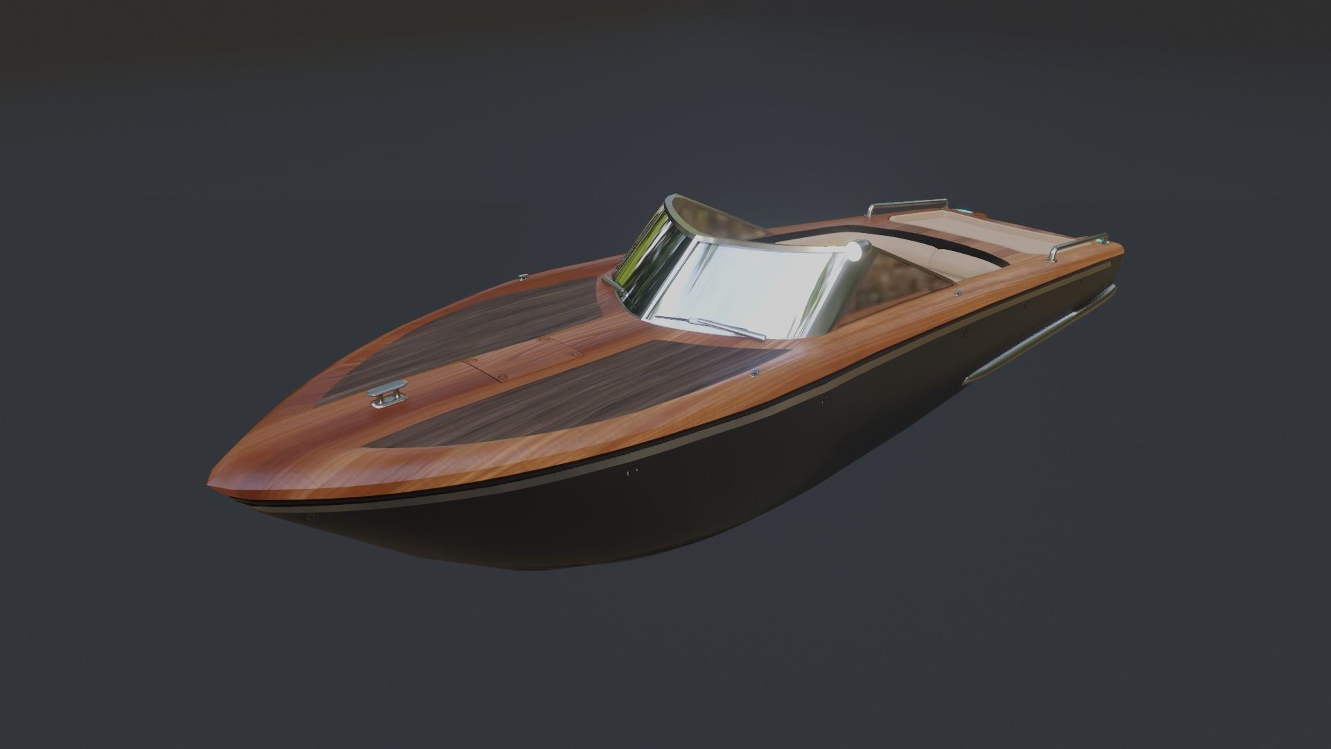 Speedboat  Low-poly 3D model_1