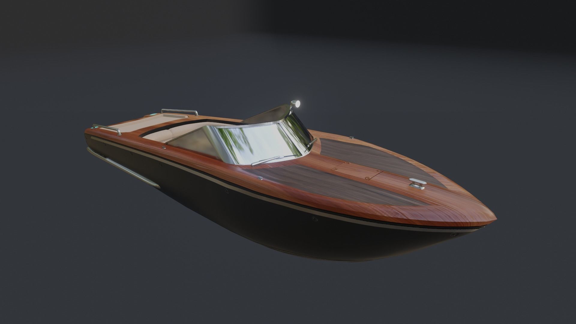 Speedboat  Low-poly 3D model_2