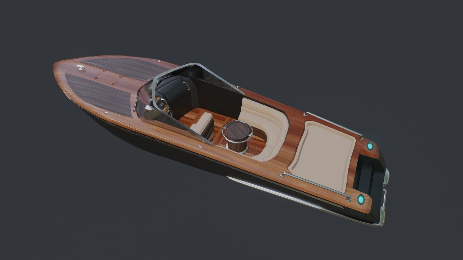 Speedboat  Low-poly 3D model_3