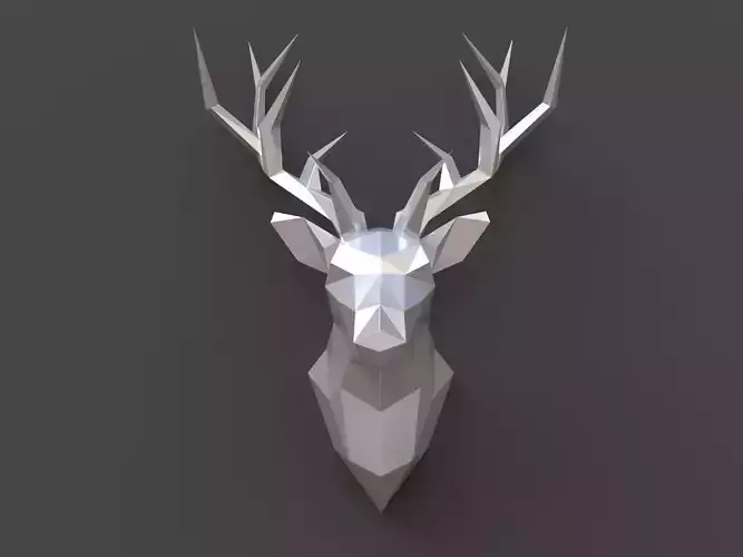 Low Poly Deer unwrapped  and ready for 3d print  3D print model