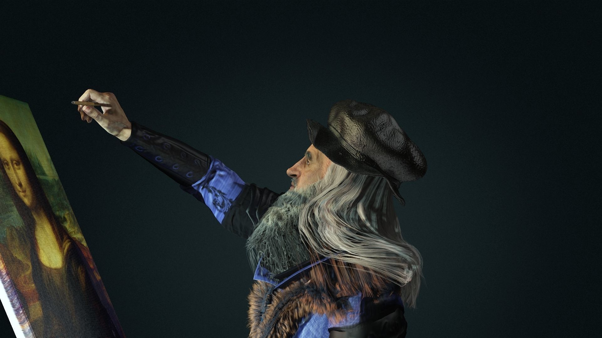  da Vinci  High quality character full Rigged and Animated  3D model_8