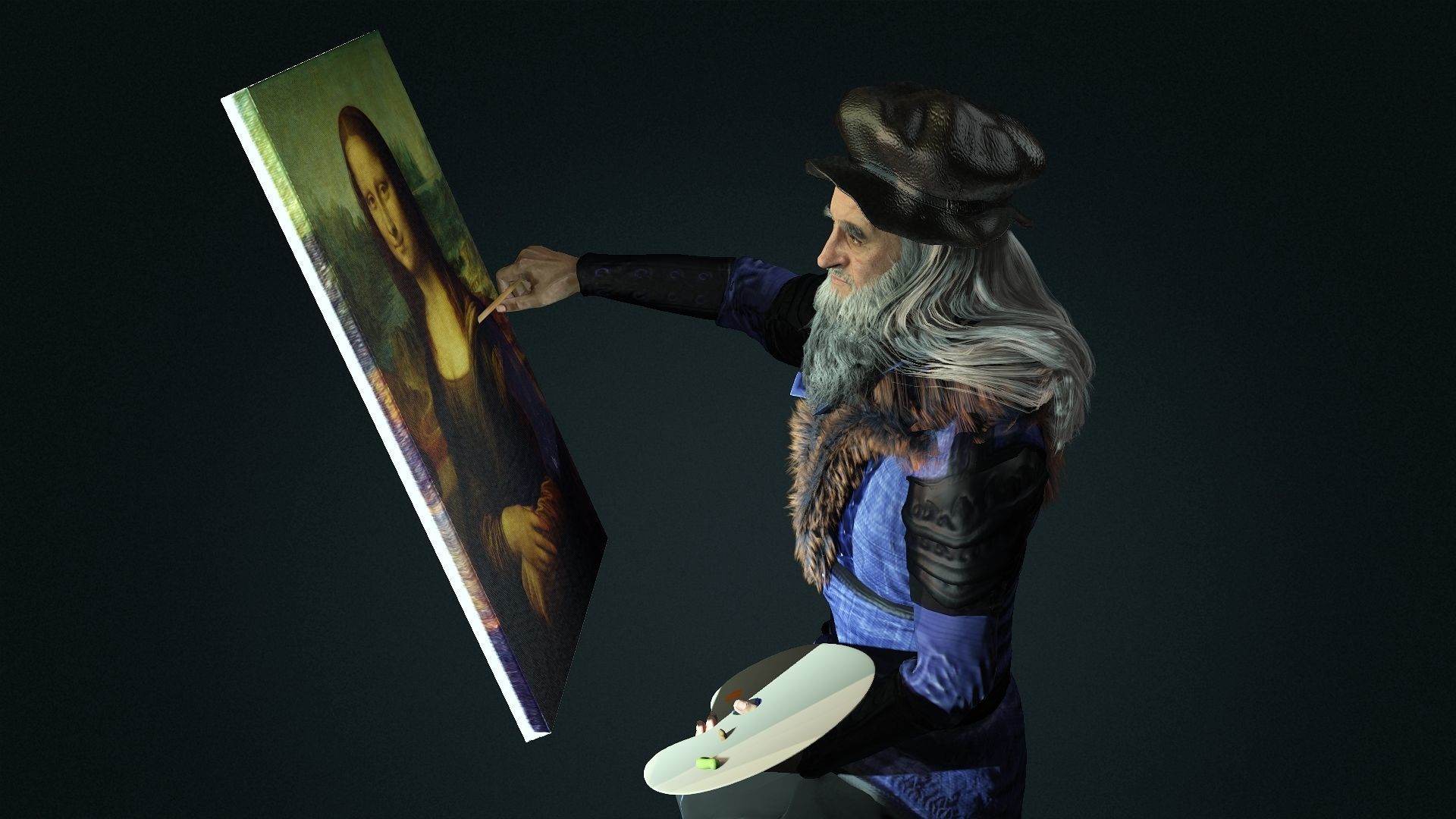  da Vinci  High quality character full Rigged and Animated  3D model_6