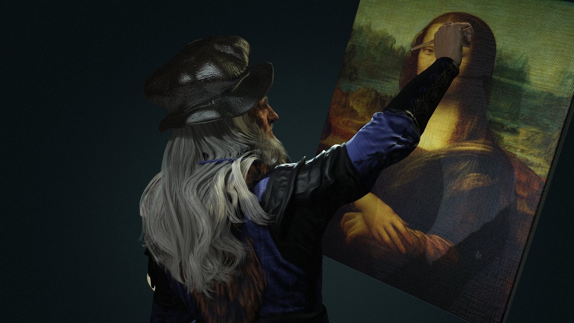  da Vinci  High quality character full Rigged and Animated  3D model_9