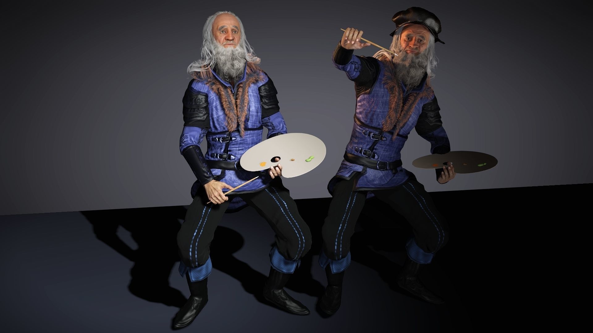  da Vinci  High quality character full Rigged and Animated  3D model_7
