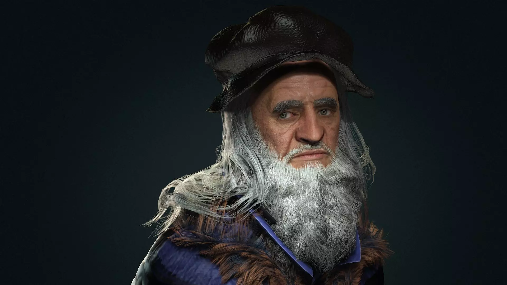  da Vinci  High quality character full Rigged and Animated  3D model_0