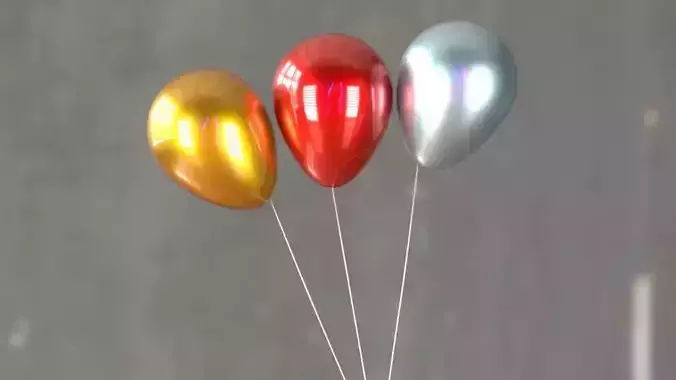 balloon three colorful balloons on stick