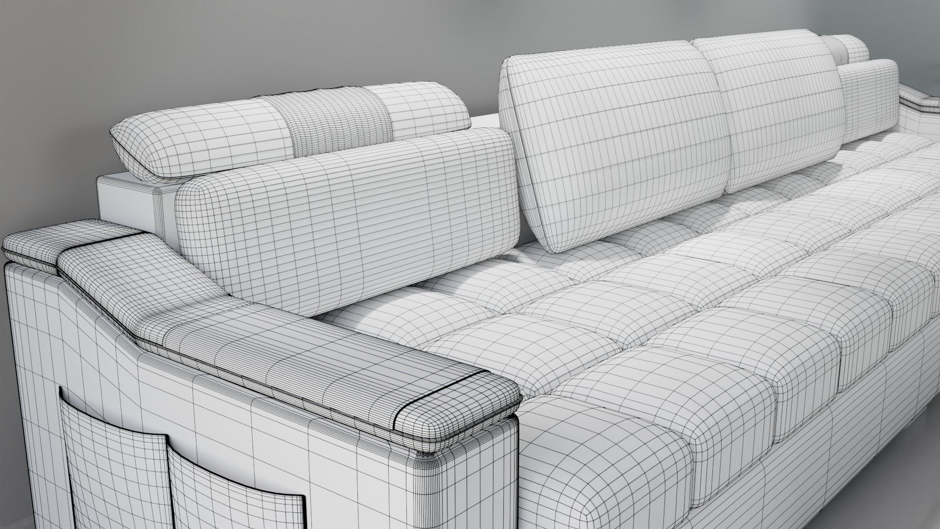 Sofa Set 08 Low-poly 3D model_21