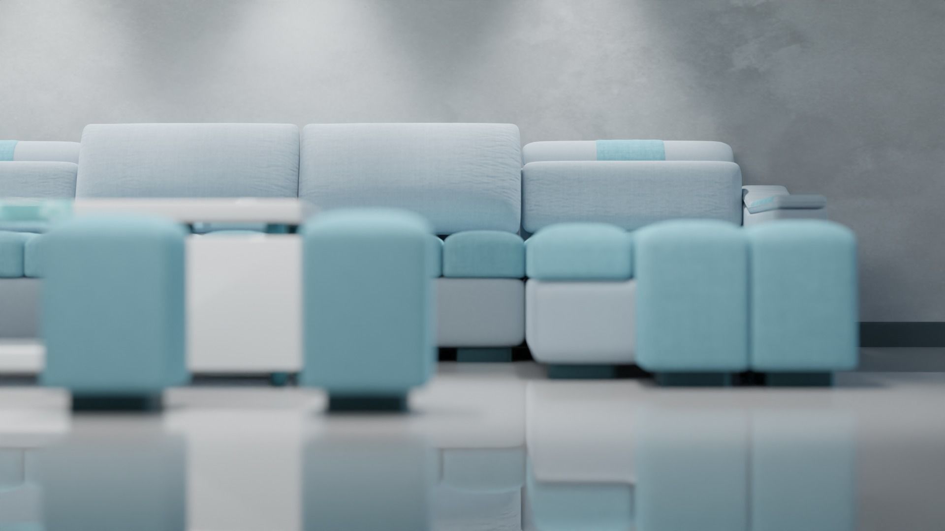 Sofa Set 08 Low-poly 3D model_14