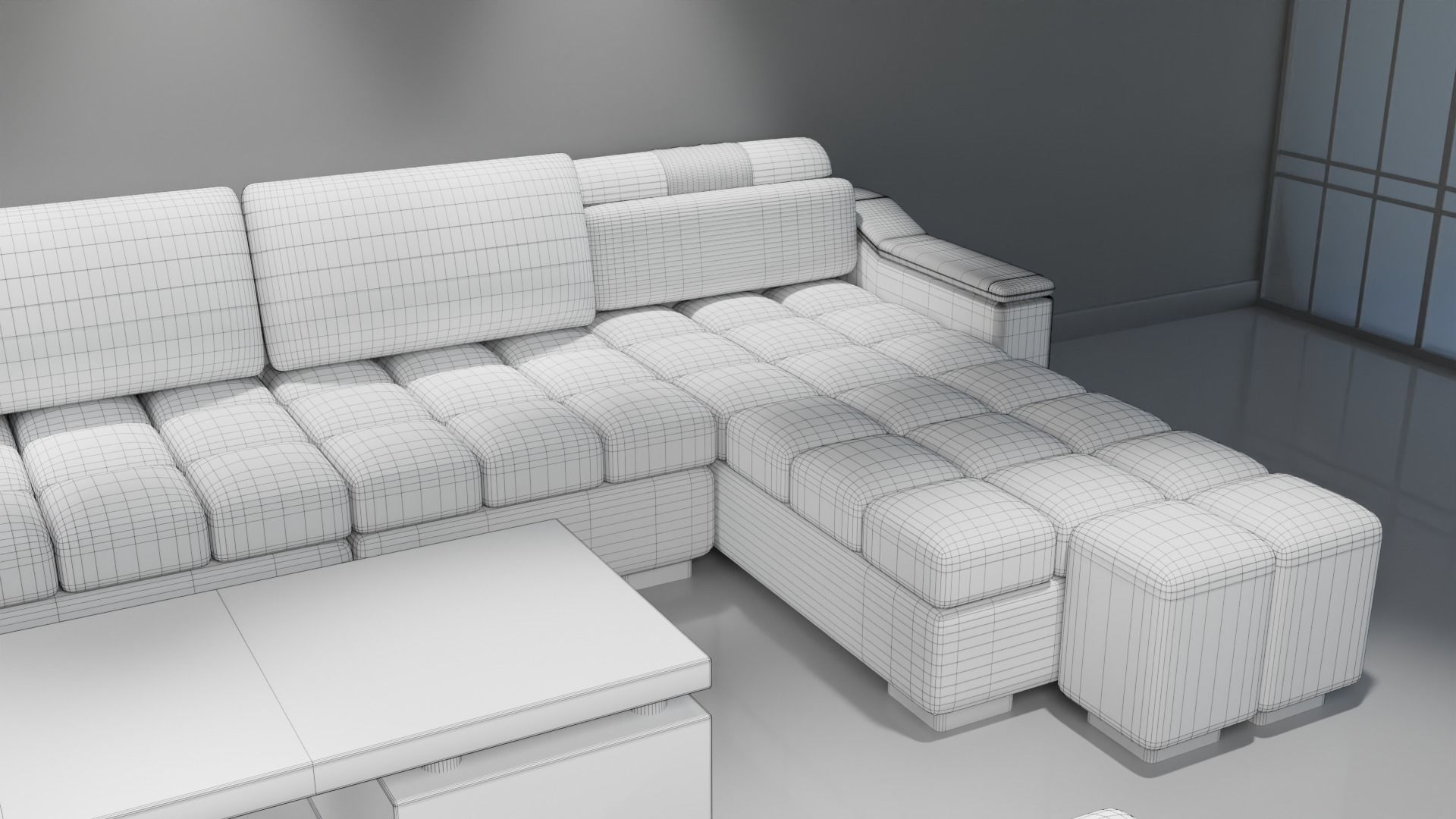 Sofa Set 08 Low-poly 3D model_23
