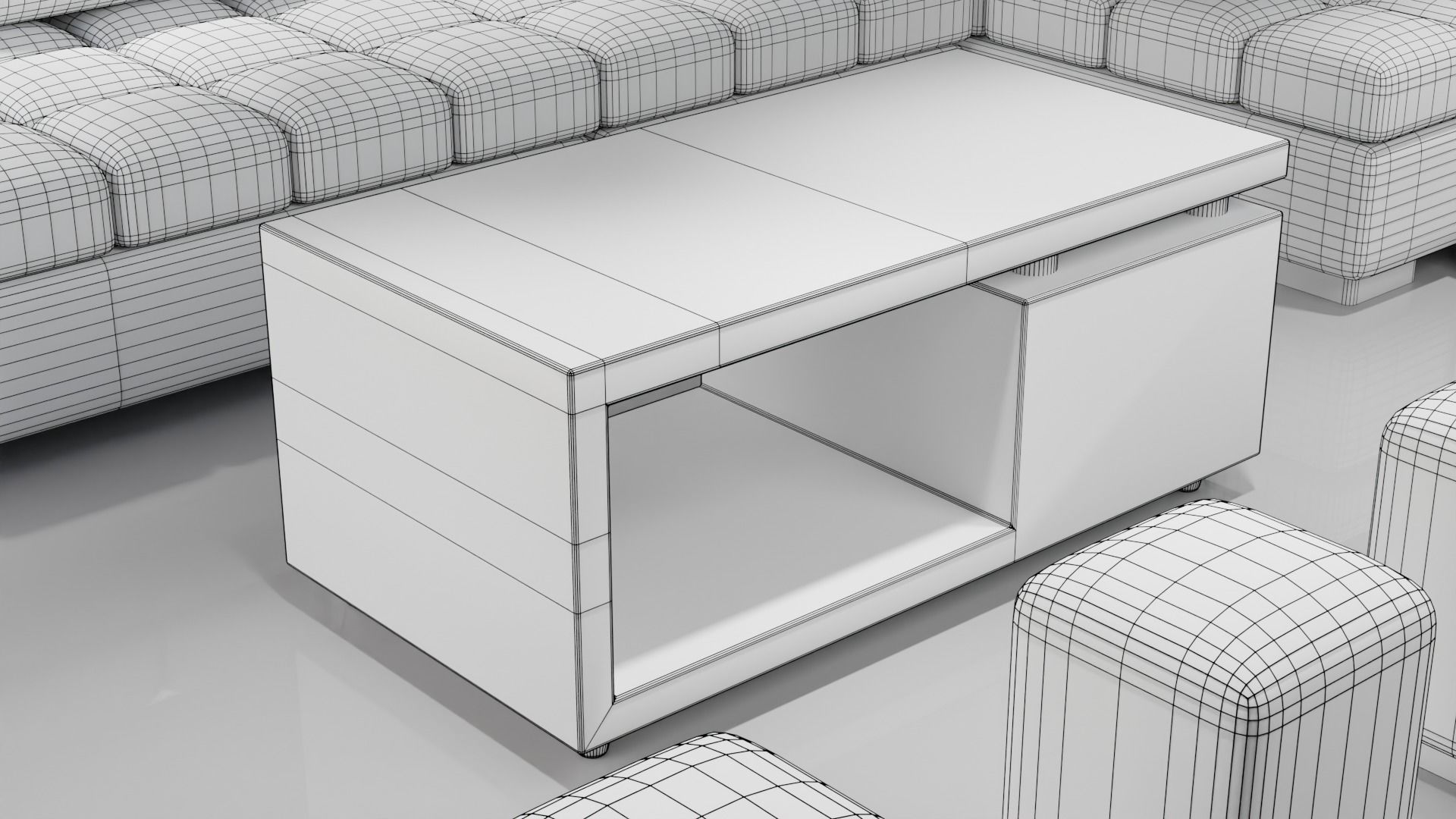 Sofa Set 08 Low-poly 3D model_13