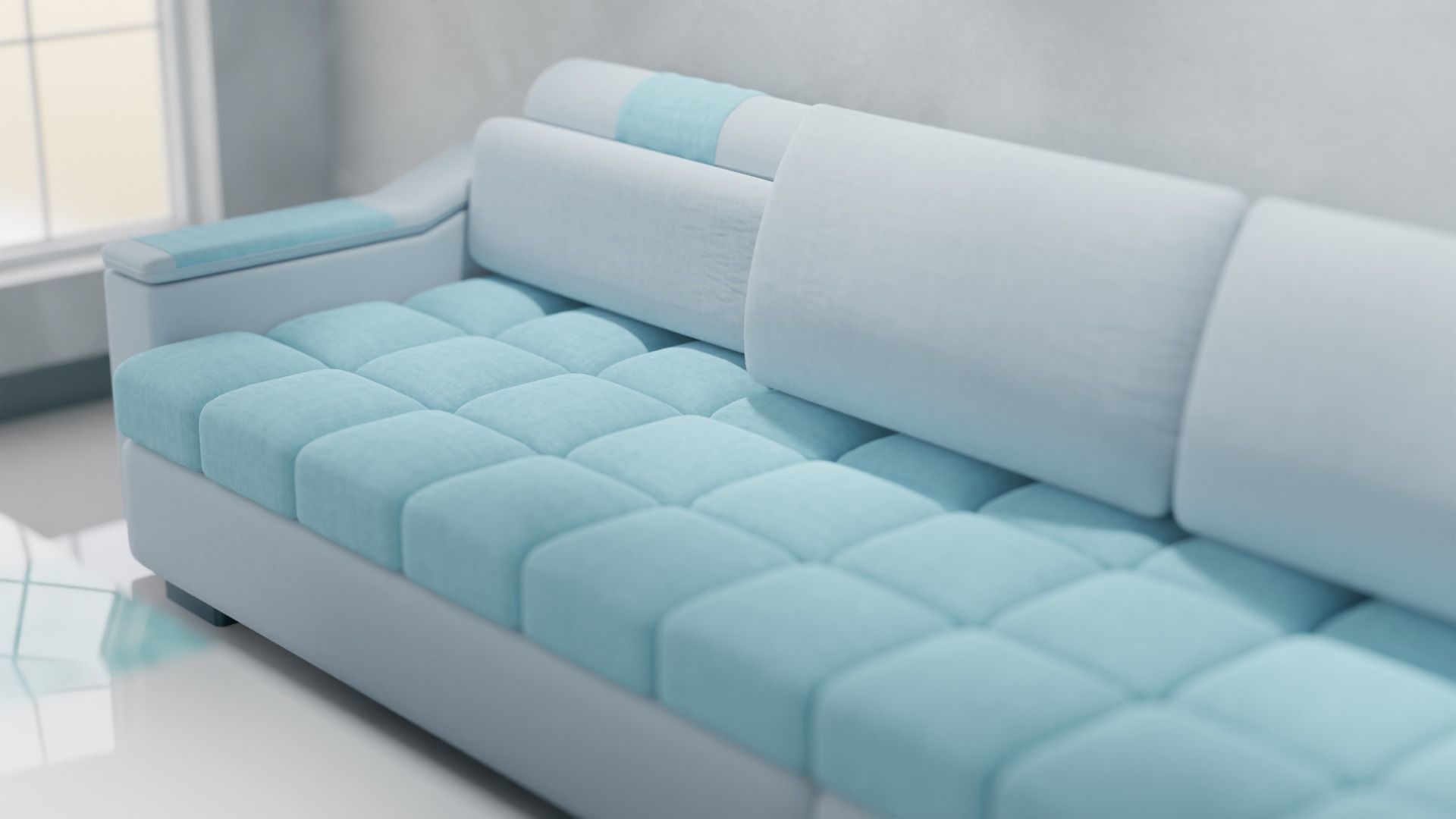 Sofa Set 08 Low-poly 3D model_10