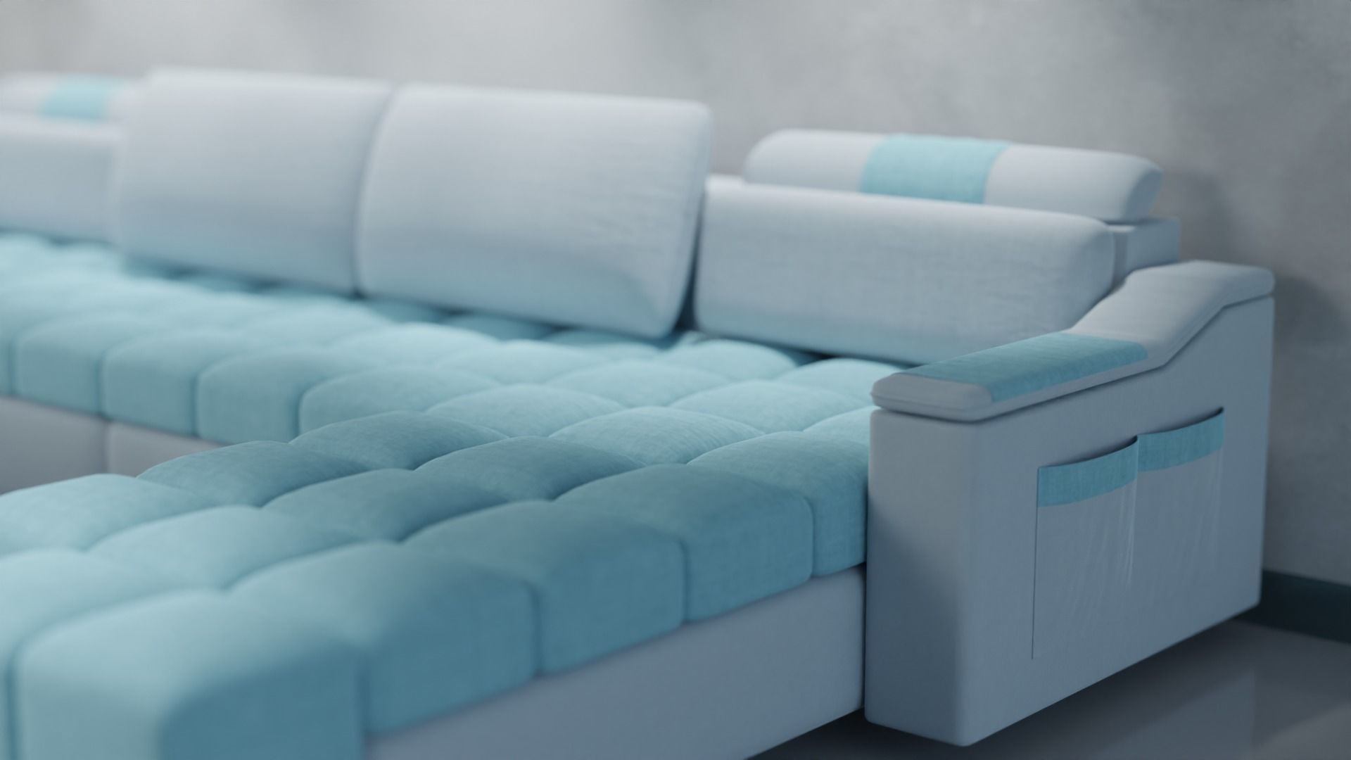 Sofa Set 08 Low-poly 3D model_4