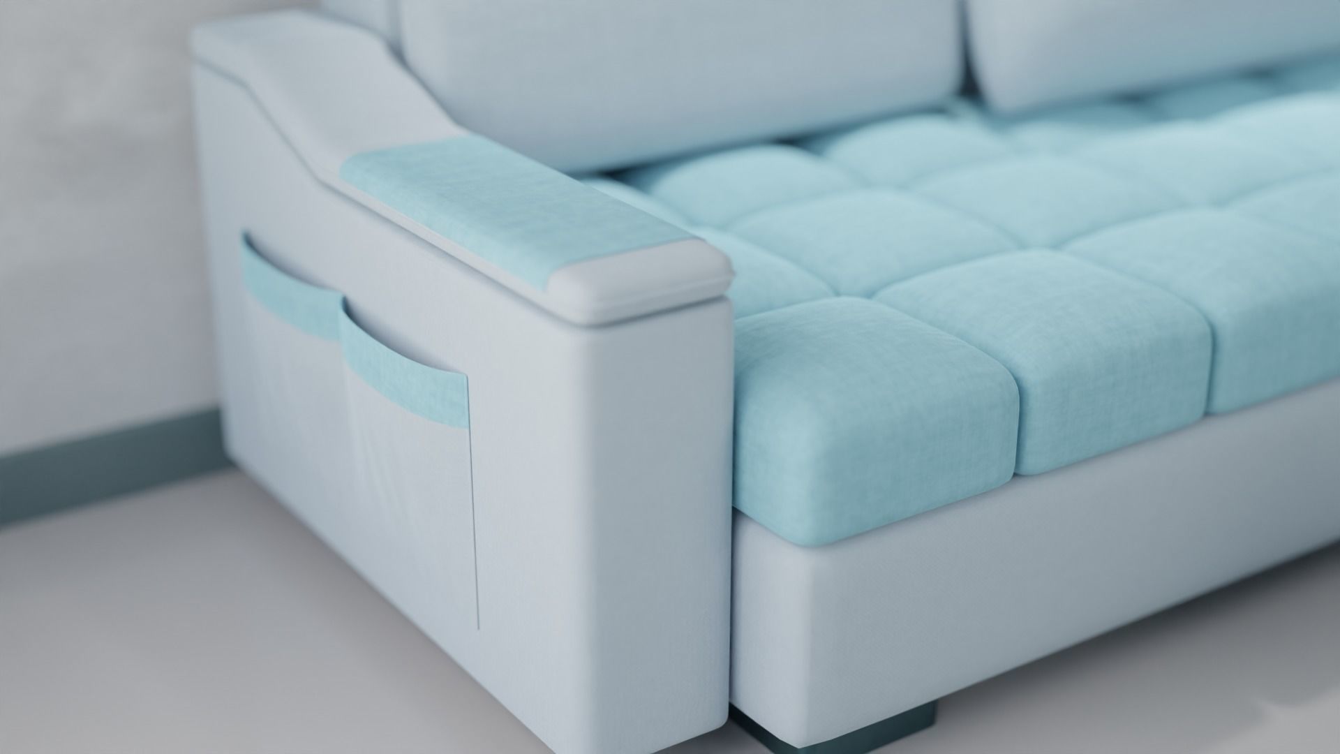 Sofa Set 08 Low-poly 3D model_18