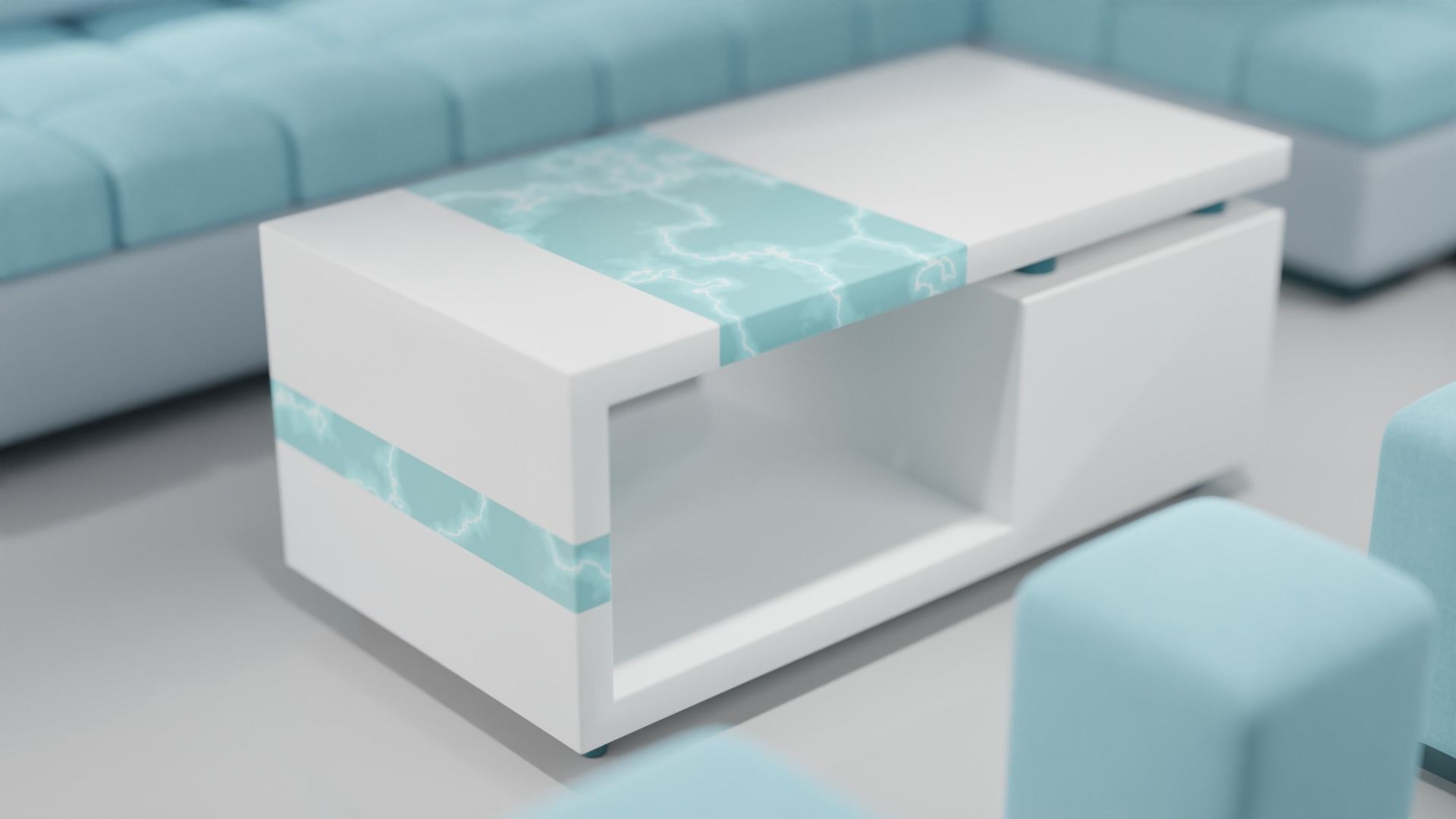 Sofa Set 08 Low-poly 3D model_12