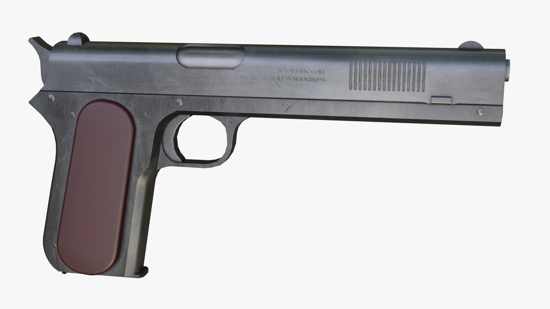 Colt M1900 Low-poly 3D model_4