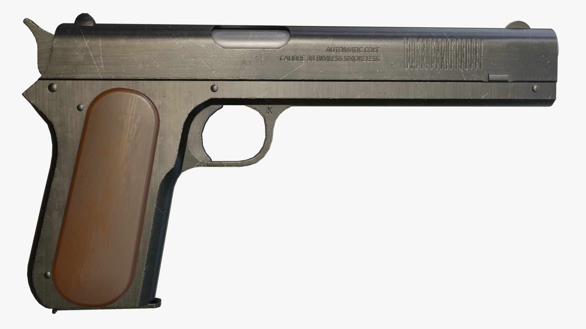 Colt M1900 Low-poly 3D model_2