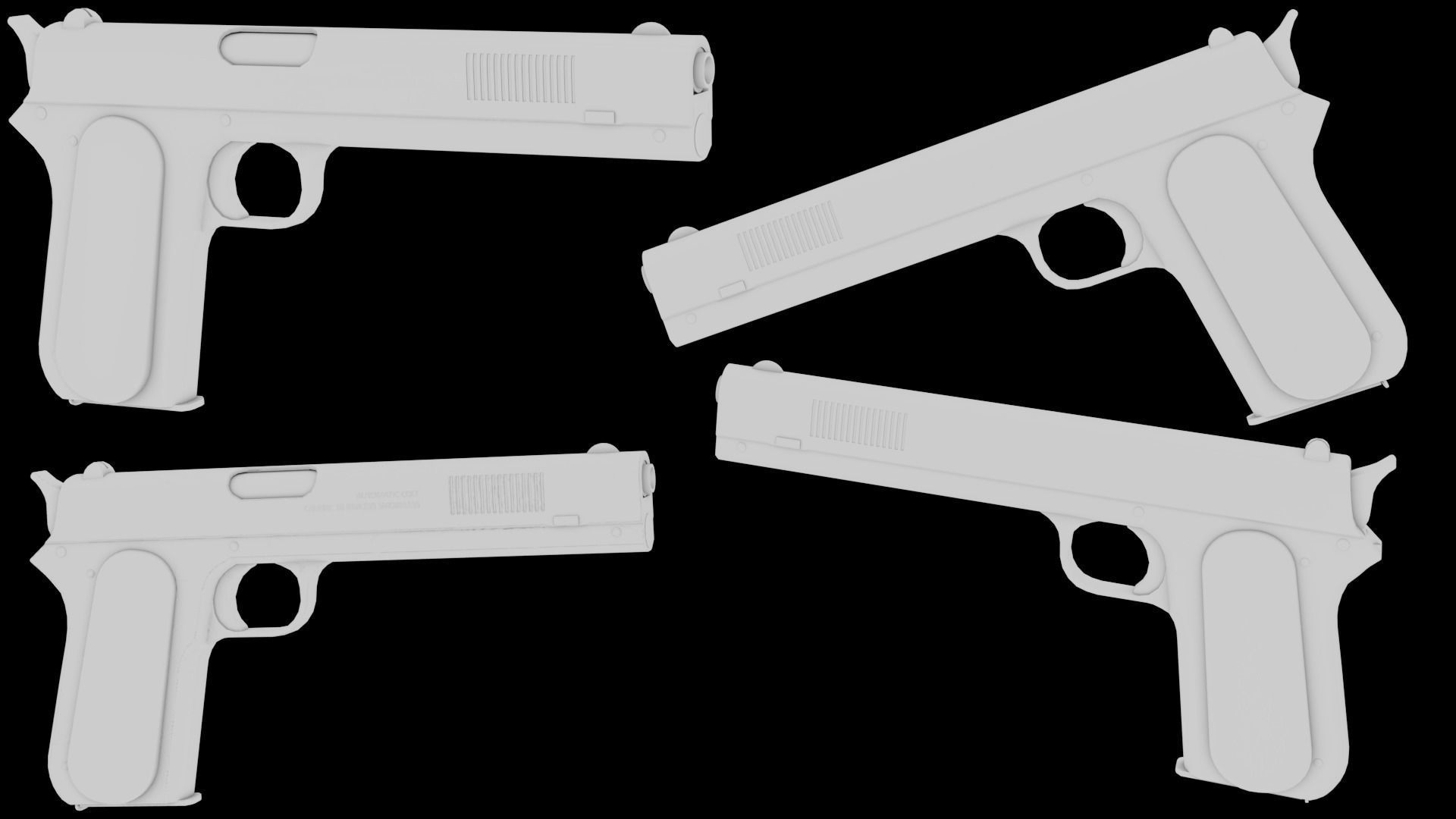 Colt M1900 Low-poly 3D model_11