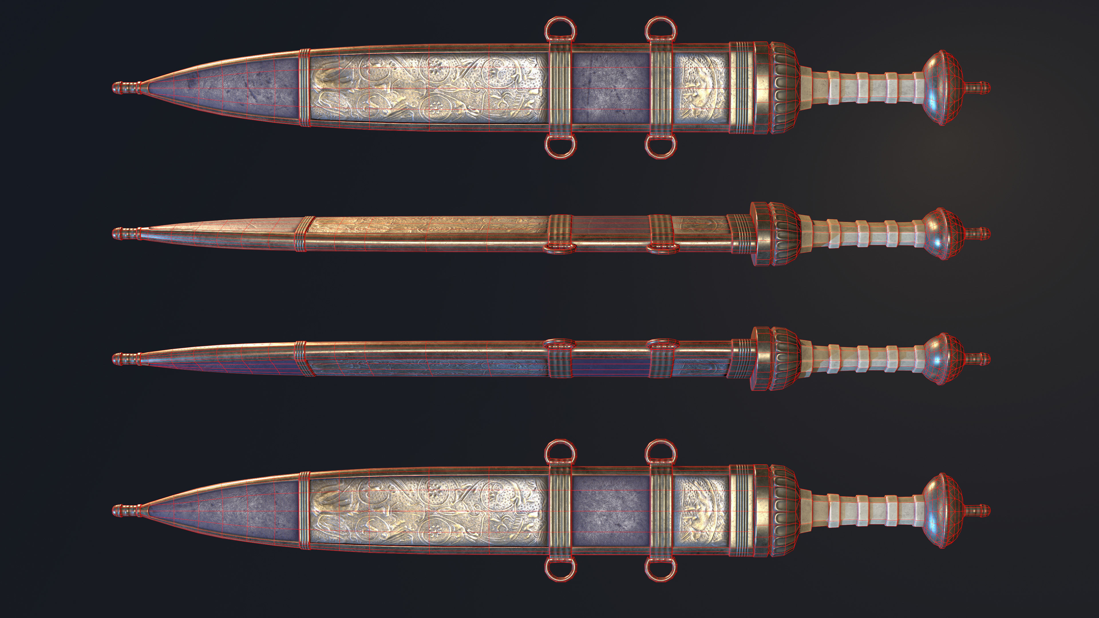 Centurion Gladius Low-poly 3D model_8