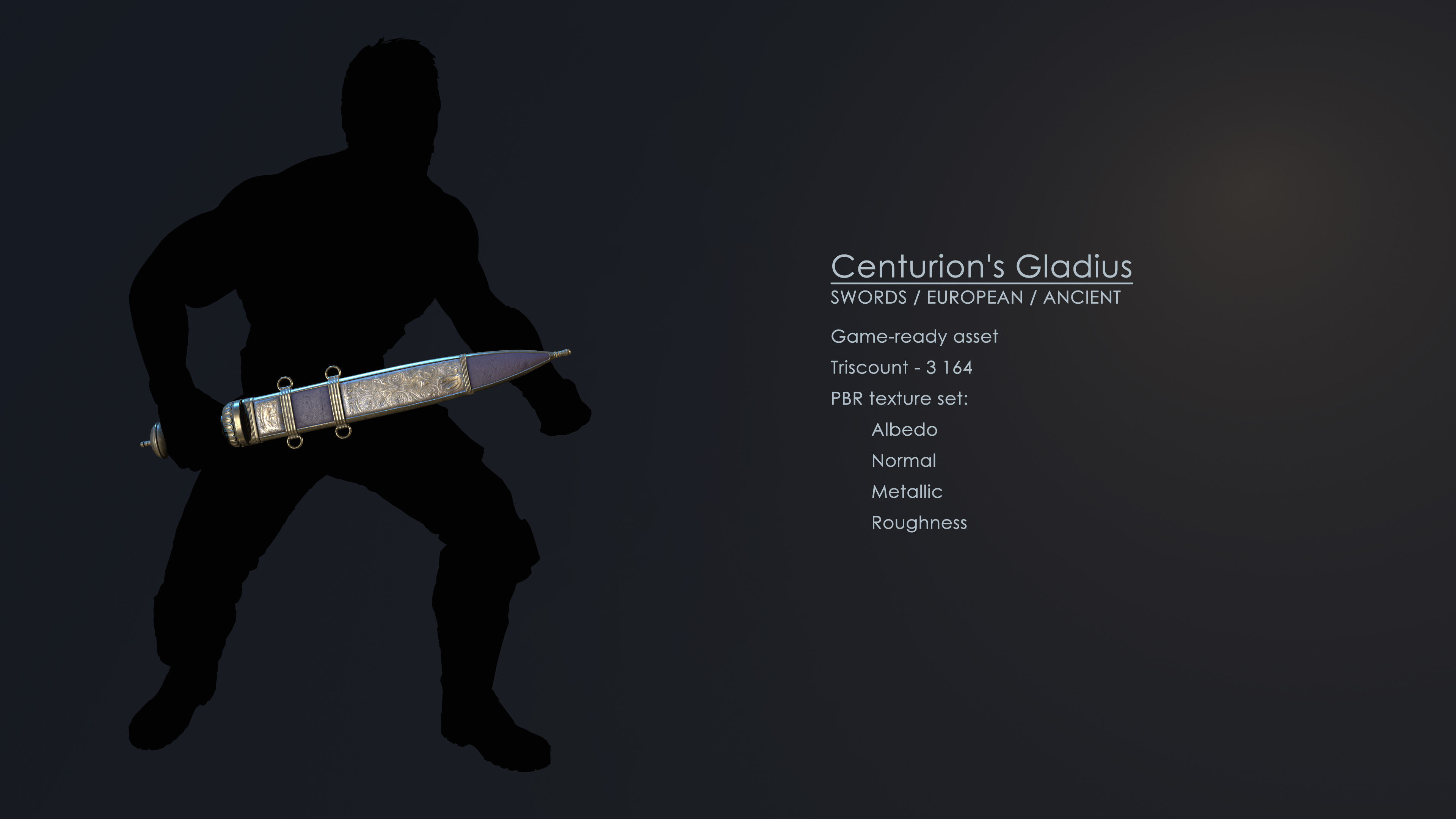 Centurion Gladius Low-poly 3D model_6