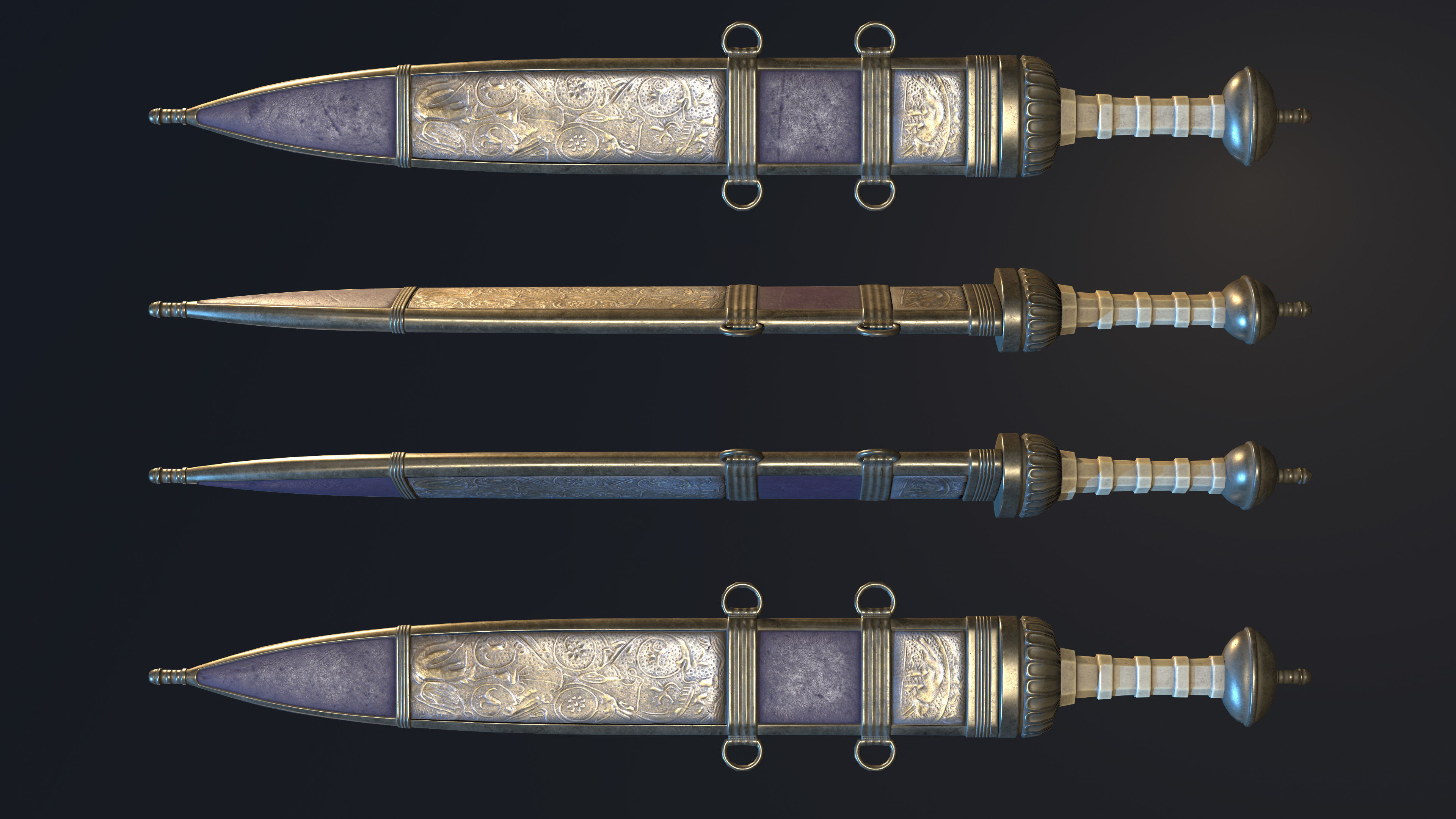 Centurion Gladius Low-poly 3D model_7