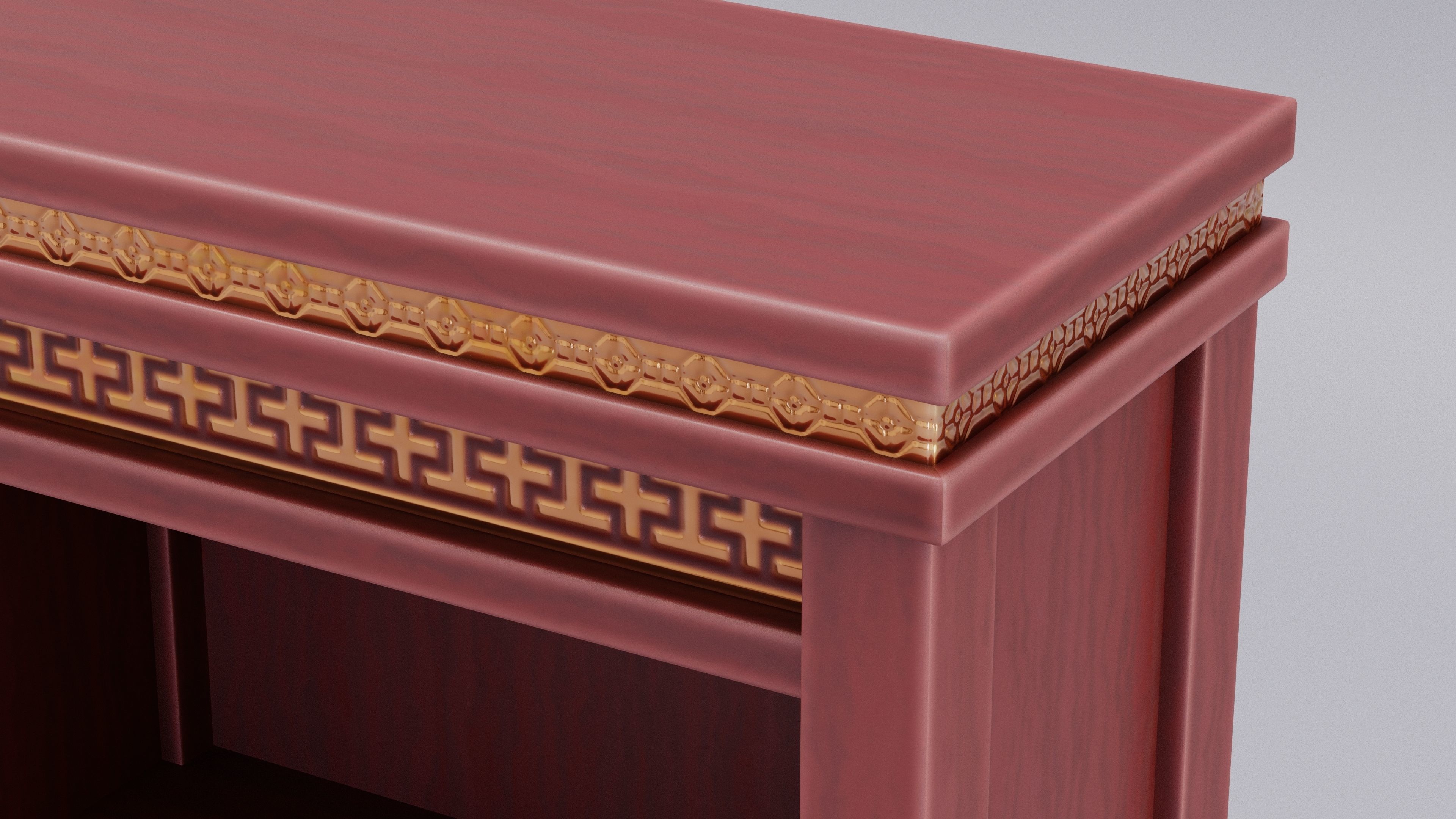 Chinese Trade Furniture Kit - 04 BookCase D Low-poly 3D model_7