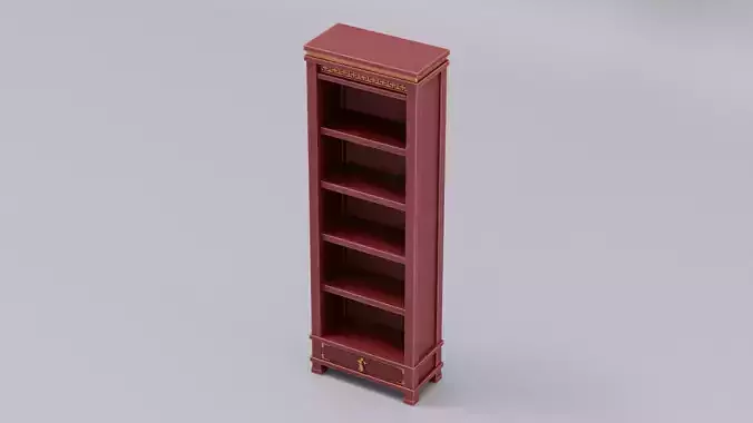 Chinese Trade Furniture Kit - 04 BookCase D Low-poly 3D model