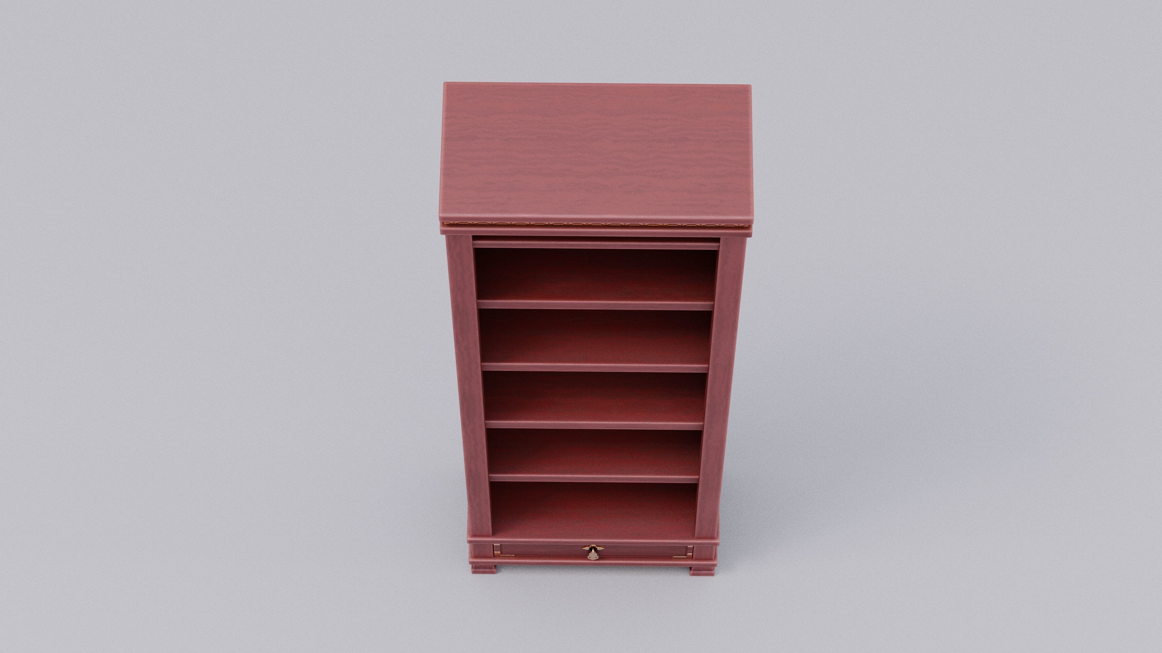 Chinese Trade Furniture Kit - 04 BookCase D Low-poly 3D model_5