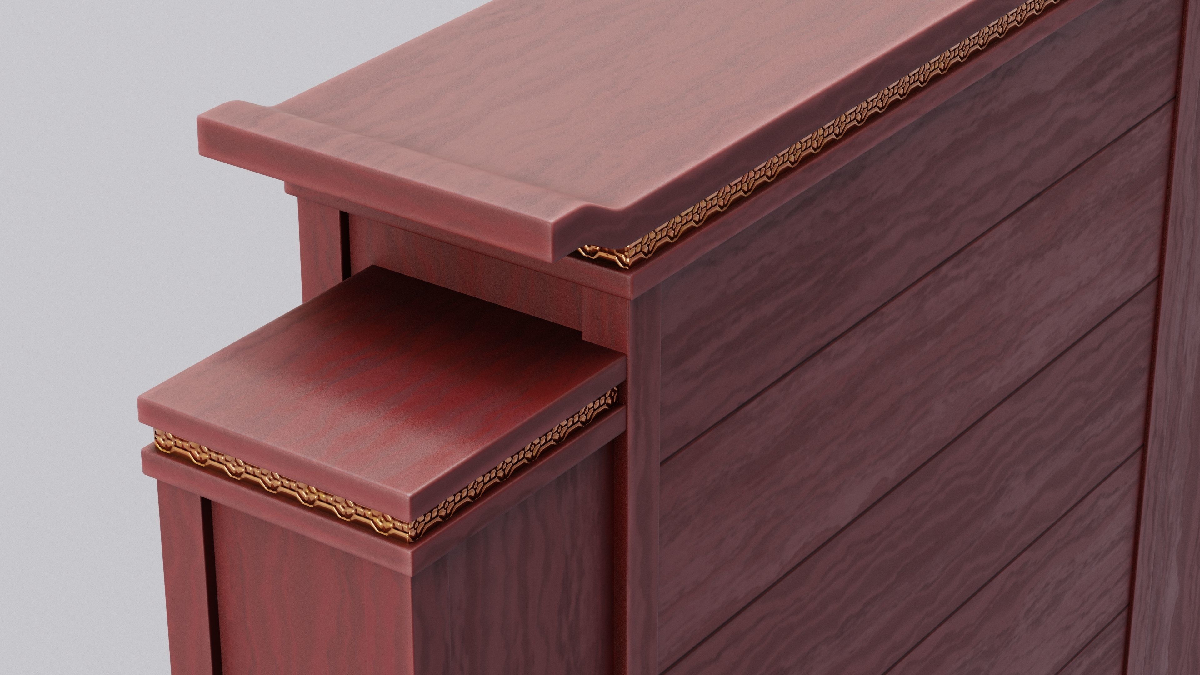 Chinese Trade Furniture Kit - 06 BookCase F Low-poly 3D model_9