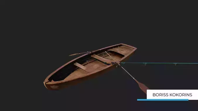Fishermans Boat Low-poly 3D model